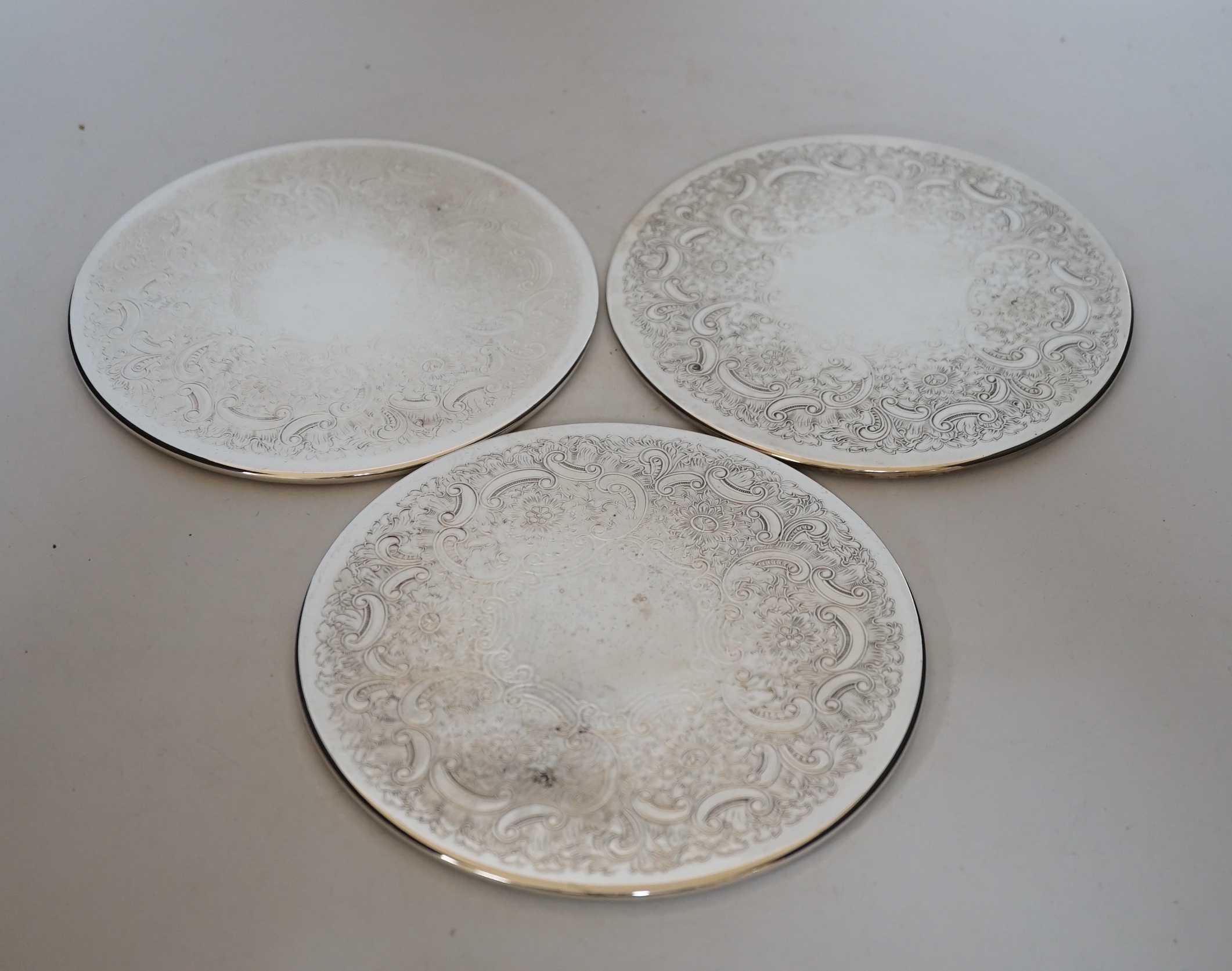 Baker Ellis silver plated coasters and place mats